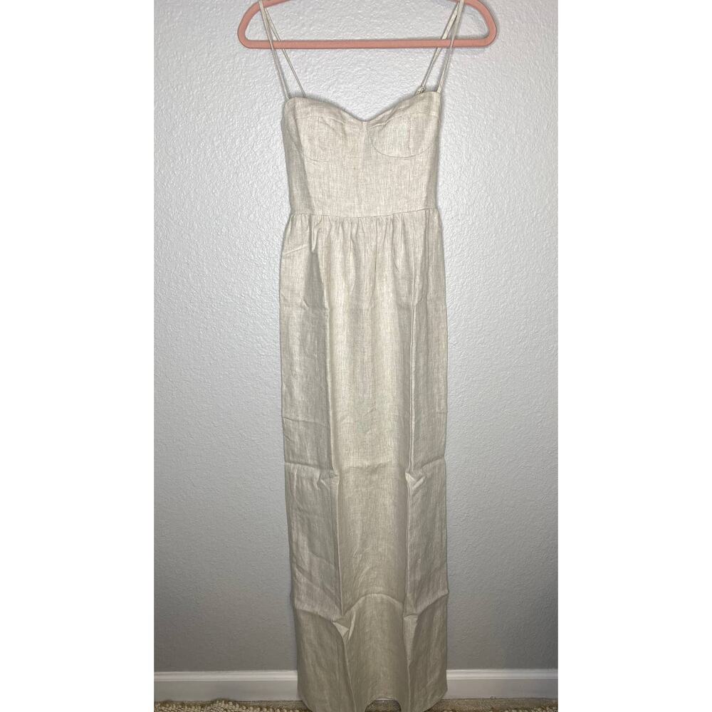 Reformation Effie Linen Maxi Dress in Oatmeal 4
